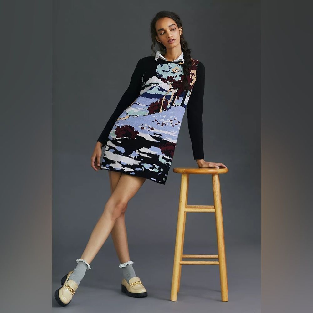 Maeve Scenic Sweater Mini Dress